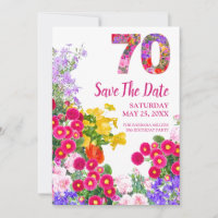 70e anniversaire floral moderne Enregistrer la car