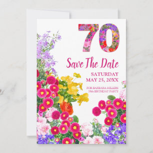 Save The Date 70e anniversaire floral moderne Enregistrer la car