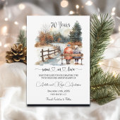 Save The Date 70th Wedding Anniversary Winter Landscape Romantic