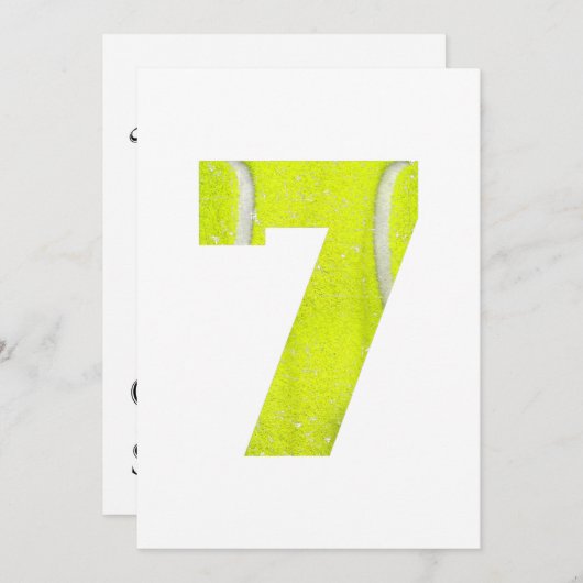 Save The Date 7e anniversaire 2013 Tennis Boys Girls Kids Septiè (Devant / Derrière)