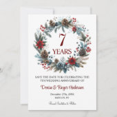 Save The Date 7e anniversaire Mariage hiver (Devant)