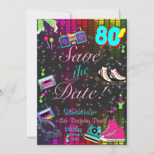 Save The Date 80's Save the Date, Back to the 80's, Any Age,