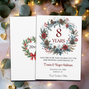 Save The Date 8e anniversaire Mariage hiver