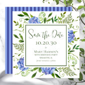 Save The Date 90e anniversaire Blue Hydrangeas