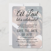 Save The Date À Dernier 2 Photo simple superposition Mariage Cél (Devant)