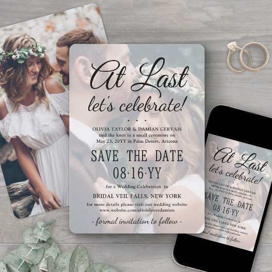 Save The Date À Dernier 2 Photo simple superposition Mariage Cél