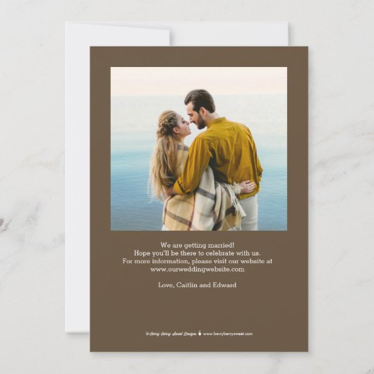 Save The Date À Dernier Arrière - plan ÉDITABLE Couleur Enregist (Dos)