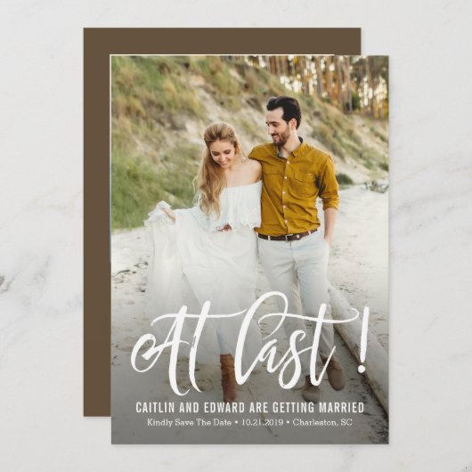 Save The Date À Dernier Arrière - plan ÉDITABLE Couleur Enregist (Devant / Derrière)