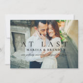 Save The Date À Dernier Elegant noir et blanc photo (Devant)