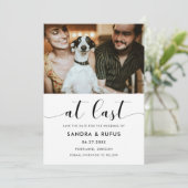 Save The Date À dernier Elegant noir et blanc photo (Debout devant)