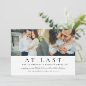 Save The Date À Dernier Elegant noir et blanc photo Mariage (Debout devant)