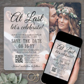 Save The Date À Dernier QR Code & Photo Overlay Mariage Réceptio