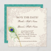 Save The Date (À venir) Sauvegarder la date - Paon antique & Gra (Devant / Derrière)