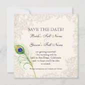 Save The Date (À venir) Sauvegarder la date - Paon antique & Gra (Devant)