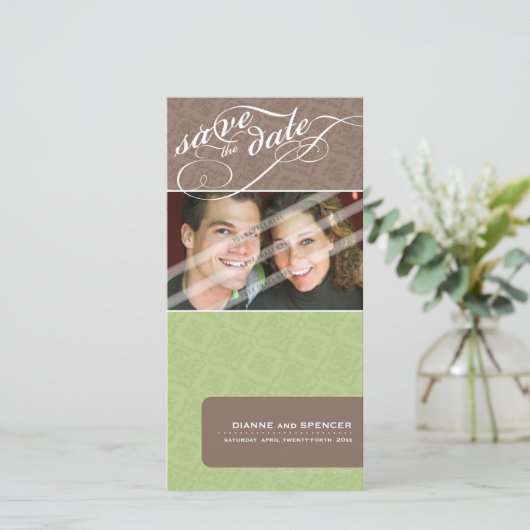 SAVE THE DATE AANKONDIGING :: fancy tekst 12 (Staand voorkant)