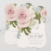 Save the Date Aankondigingen Elegante Roze Succule (Voorkant / Achterkant)