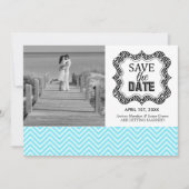 Save the Date Aankondigingen {Turkoois Chevron} (Voorkant)