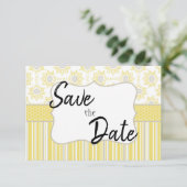 Save The Date Abeille Géométrique Jaune et Gris (Debout devant)