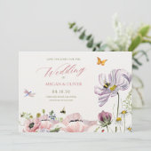 Save The Date abeilles de floraison florale esthétique (Debout devant)