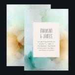 Save The Date Abstract Blue Green Orange Modern Unique Wedding<br><div class="desc">Abstract Alcohol Ink Painting Blue Green Orange Modern Unique Wedding Save The Date Invitation Template</div>