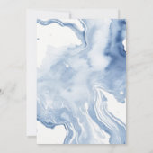 Save The Date Abstrait Blue Beige Sea Waves Sand Beach Wedding (Dos)