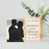 Save The Date Abstrait de corail moderne 💡 Mariage d'huile d'en (Debout devant)