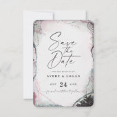 Save The Date Abstrait Ethereal Mauve Lilac Purple Mariage (Devant)