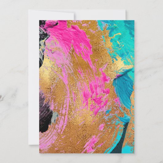 Save The Date Abstrait moderne peinture or script photo mariage (Dos)
