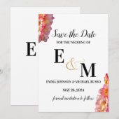 Save The Date Abstrait simple Gladiolus Lettres Mariage (Devant / Derrière)