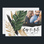 Save The Date Abstrait tropical moderne peint photo mariage<br><div class="desc">Abstrait tropical moderne peint mariage simple photo enregistrer la carte de date. Fait partie d'une collection mariage moderne.</div>