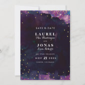 Save The Date Abstraite couleur noire moderne Enregistrer la dat (Devant)