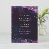 Save The Date Abstraite couleur noire moderne Enregistrer la dat (Debout devant)