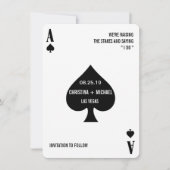 Save The Date Ace of Spades Modern Chic Photo Enregistrer la dat (Devant)