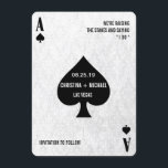 Save The Date Ace of Spades Modern Chic Photo Enregistrer la dat<br><div class="desc">Idéal pour votre Casino/Las Vegas/Monte Carlo thème mariage ou autre célébration. Tous les textes par défaut (exemples d'informations) peuvent être entièrement customisés avec vos propres mots, et vous pouvez également modifier les polices, les tailles et les couleurs du texte. Pour modifier le texte uniquement, utilisez l'option personnaliser. Pour des modifications...</div>