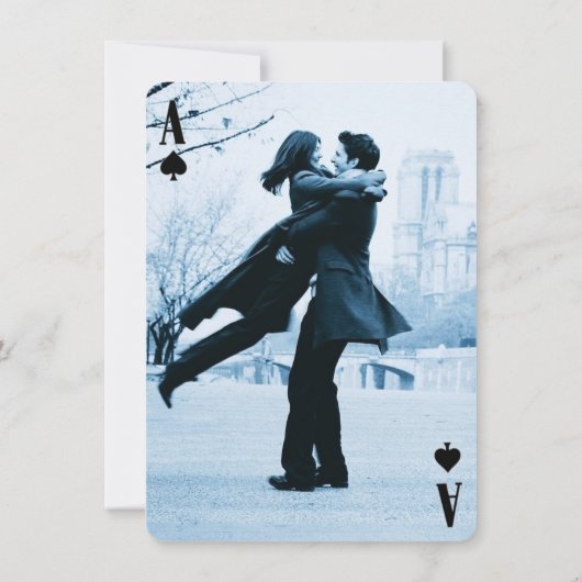 Save The Date Ace of Spades Modern Chic Photo Enregistrer la dat (Dos)