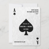 Save The Date Ace of Spades Modern Chic Photo Enregistrer la dat (Devant)