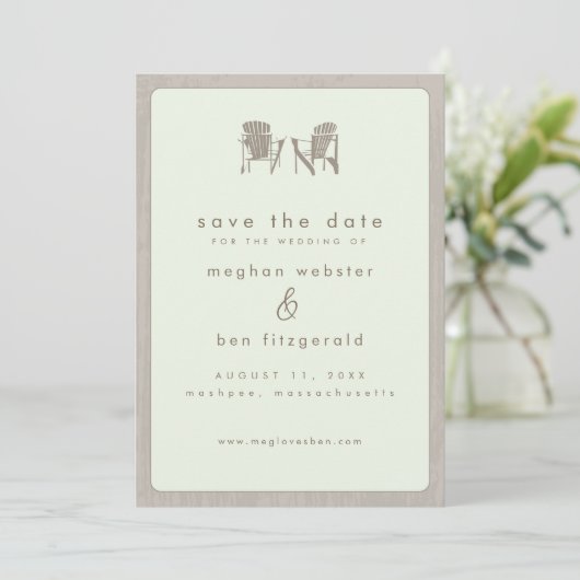 Save The Date Adirondack Chaises Mariage Enregistrer la date (Debout devant)