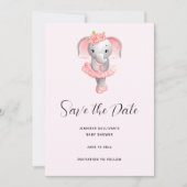 Save The Date Adorable Ballerina Elephant En Pointe (Devant)