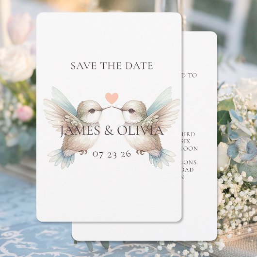Save The Date Adorable Mariage Hummingbird Enregistrer la date