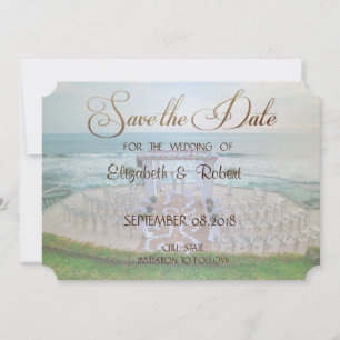 Save The Date Adorable Mariage Plage, Floral Économisez La Date