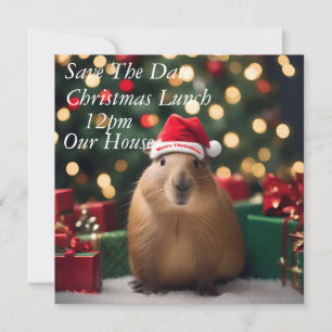 Save The Date Adorable Noël Capybara,