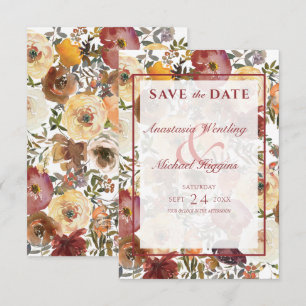 Save The Date Affaire Watercolor Bouquets Wedding