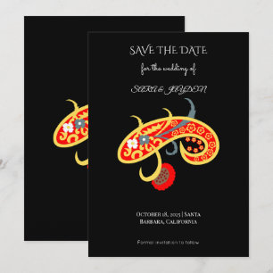 Save The Date Affiche à motif Paisley – Art mandala floral bohèm