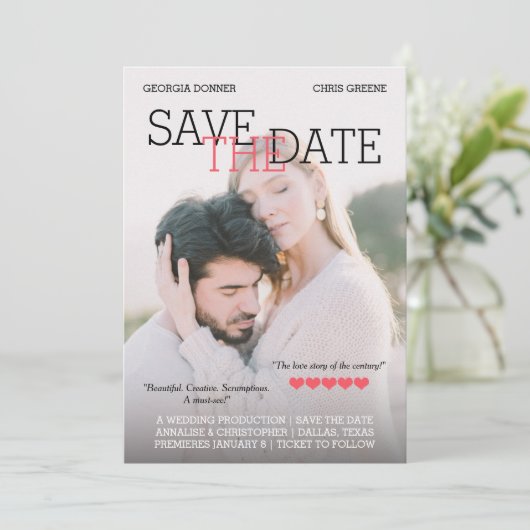 Save The Date Affiche de cinéma personnalisée Enregistrer la dat (Debout devant)