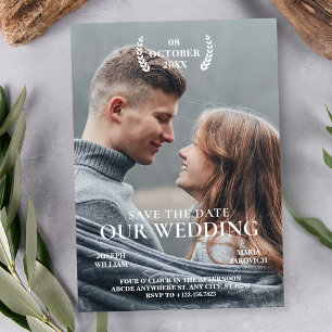Save The Date Affiche de film de photo de mariage Moderne minima