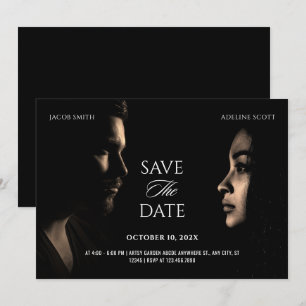 Save The Date Affiche de film dramatique de mariage sombre noir 