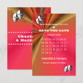 Save The Date Affiche de théâtre Mariage Theme Ticket (Devant / Derrière)