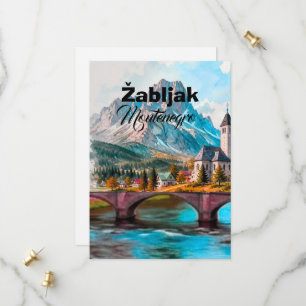 Save The Date Affiche Žabljak Monténégro Impression Voyage Papie