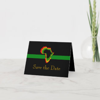 "Save the Date" Afrika met Pan-Afrikaanse kleuren 