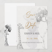 Save The Date Afrikaanse Thema Uitnodiging Ontwerp (Voorkant / Achterkant)